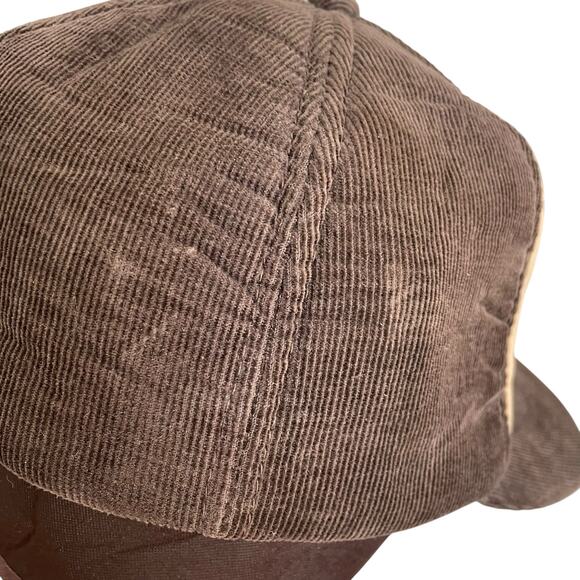 Vintage Winchester Hunting Hat Bird Dog Corduroy Foam Trapper Flaps Brown READ - Picture 12 of 16